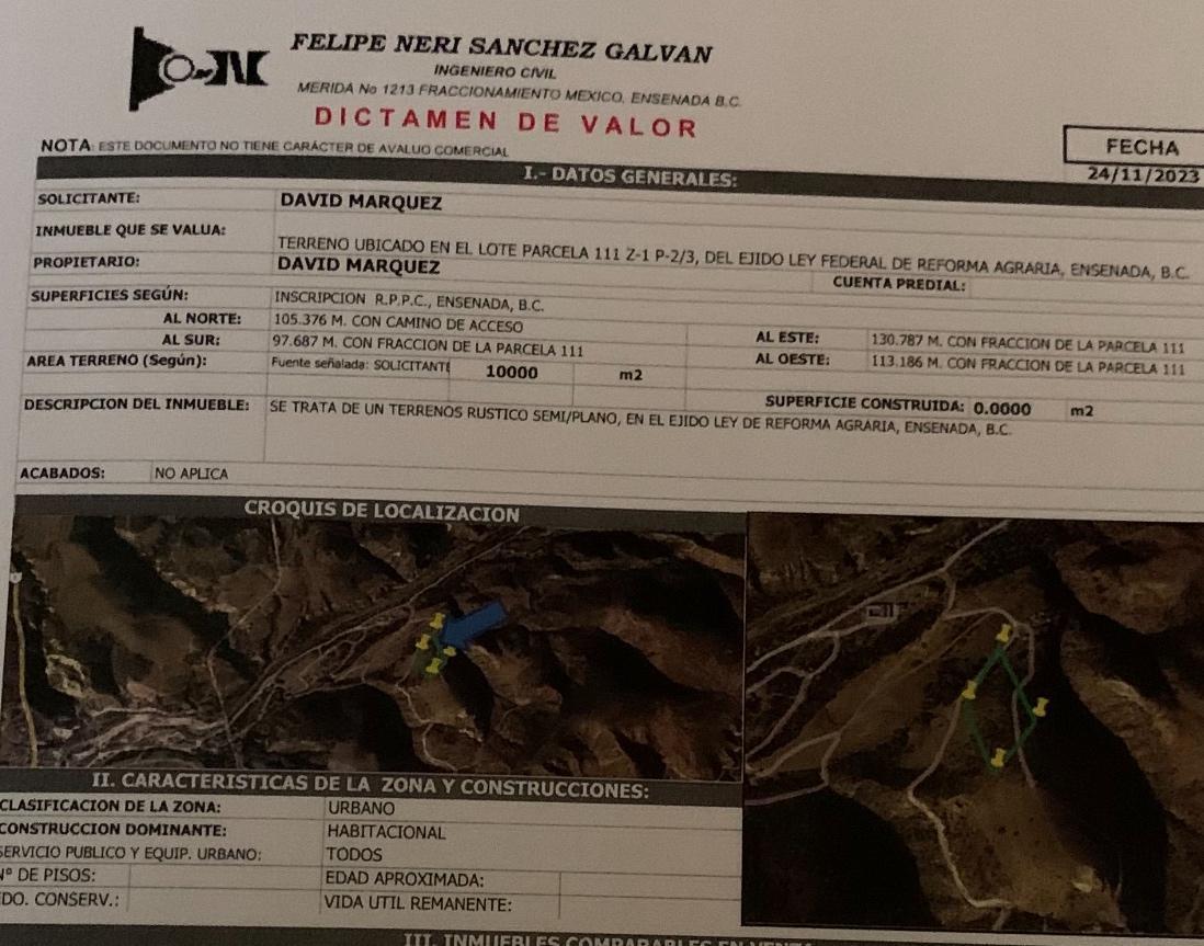 Se vende Terreno en Ensenada