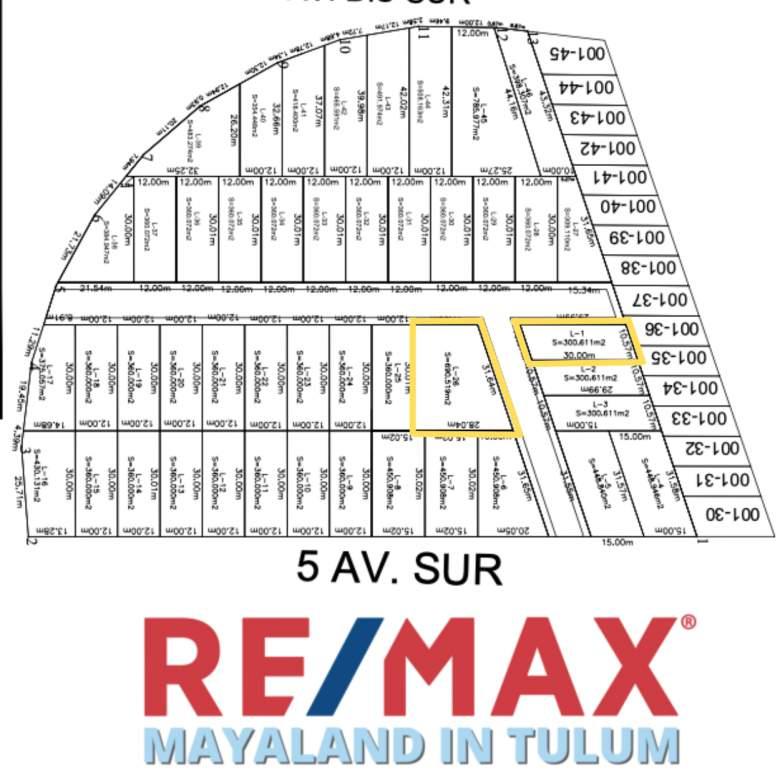 300.61 m2 en ESQUINA a 50 mts de la 5ta AV de tul