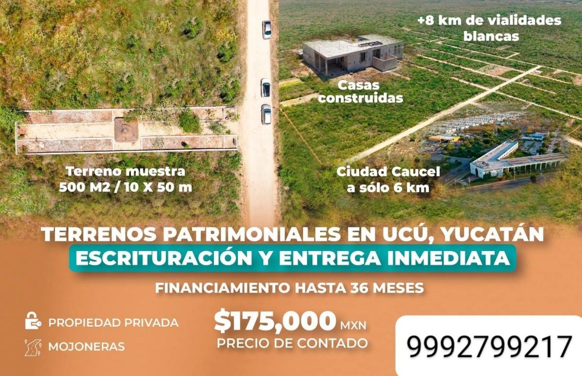 TERRENOS EN UCU YUCATAN A 6KM DE CIUDAD CA