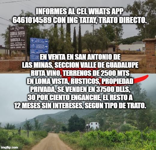 Vendo Terreno San Antonio de las Minas Ruta Vino 2 Opciones