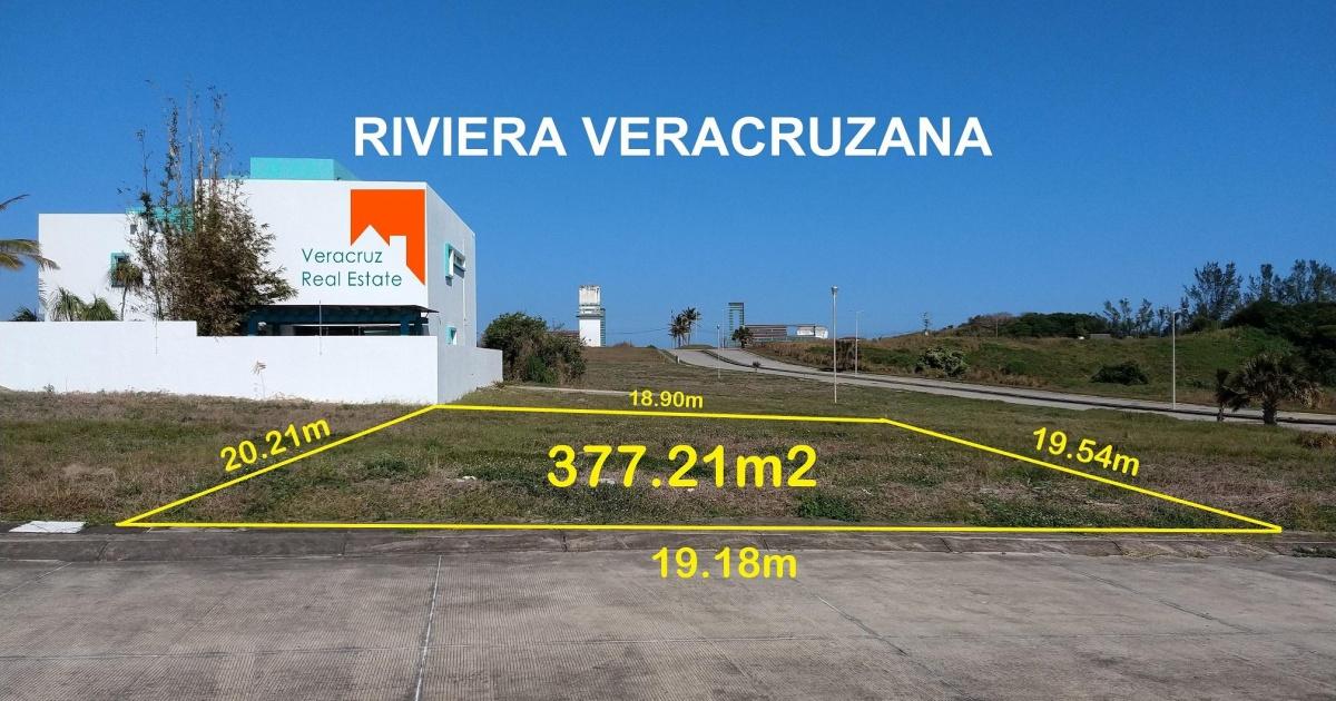 Riviera Veracruzana terreno residencial 377m2 Oportunidad