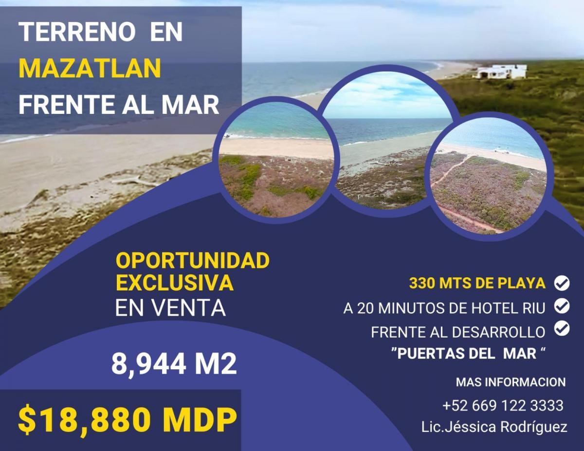 Terreno en venta en Mazatlán frente al mar