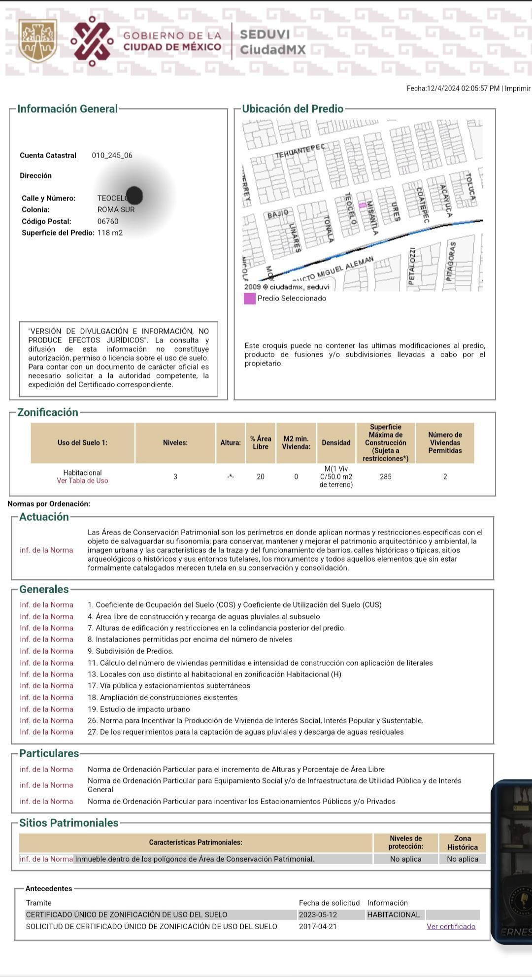 Venta venta terreno  roma sur  cuauhtemoc 