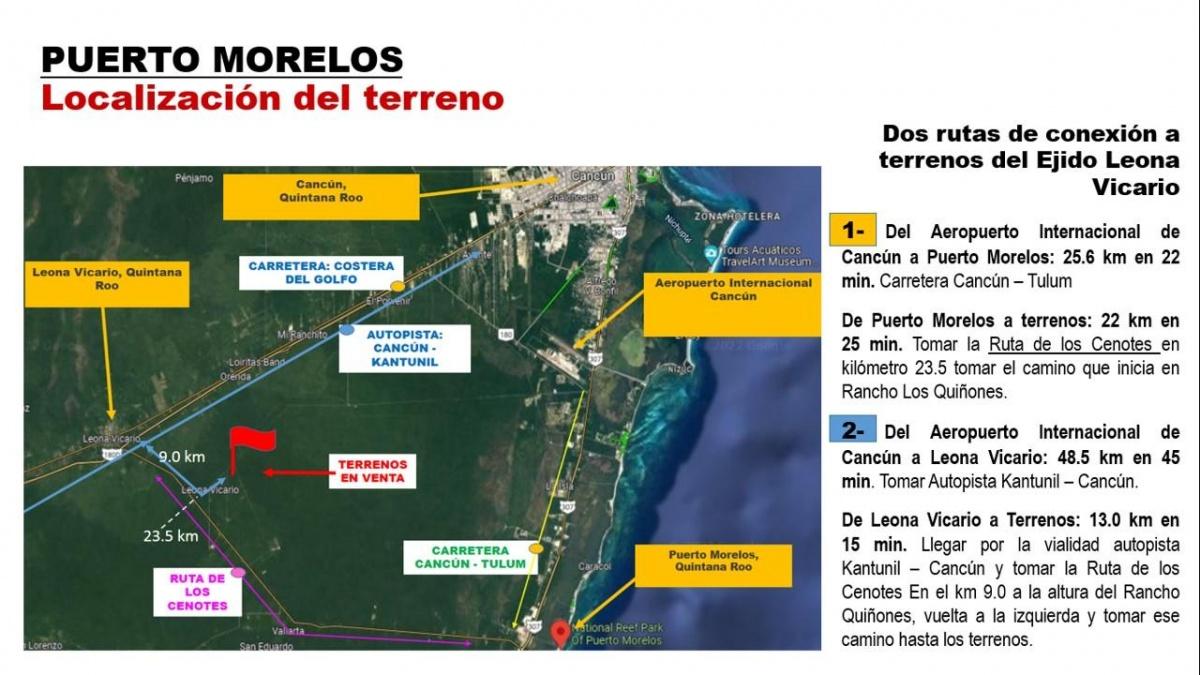 Vende Terreno en Puerto Morelos en la Ruta de los Cenotes