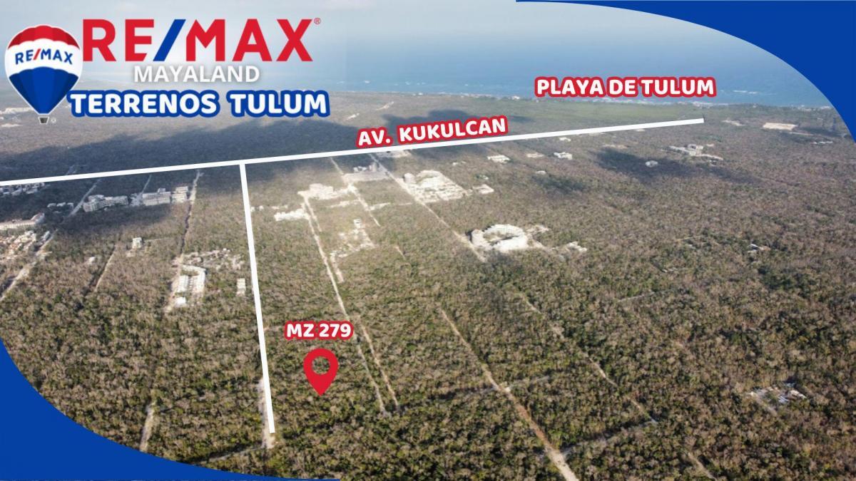 En venta lote de 817 m2 a 2.5 km de la playa de tulum