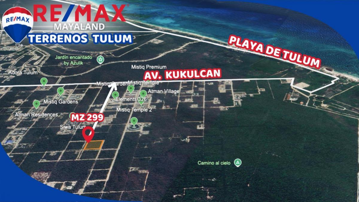 en venta lote de 831 m2 en region 15 de tulum mz 299