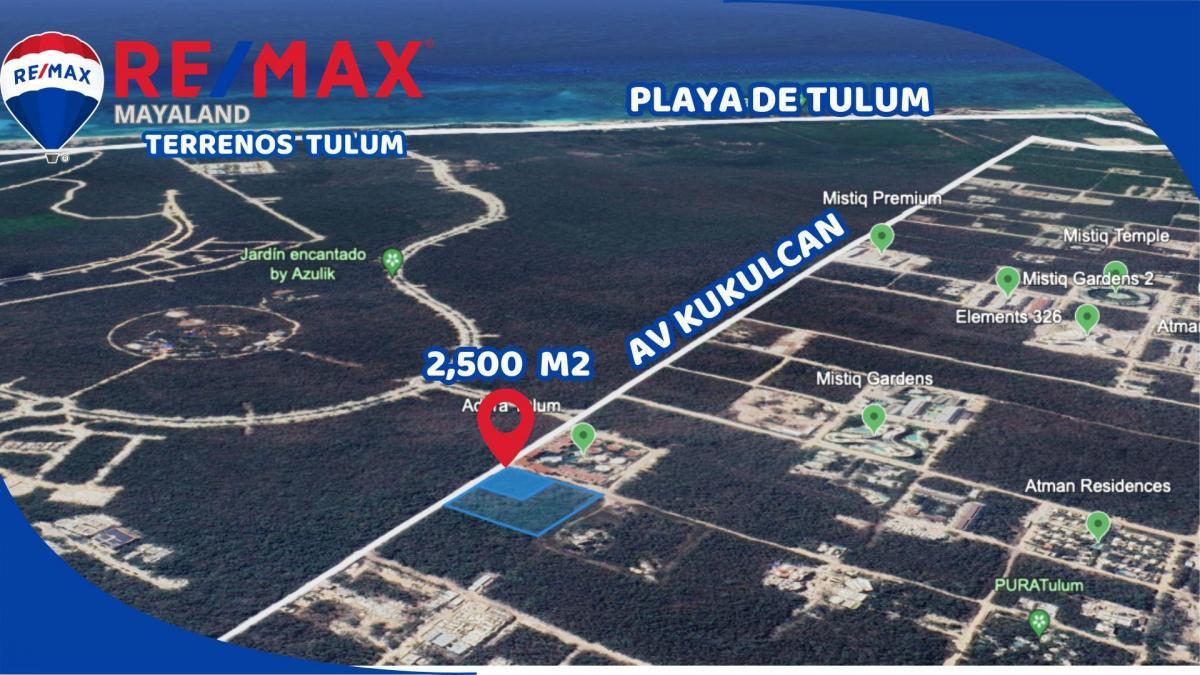 2500 m² Sobre Av Kukulcan a 3 Km de La Playa de tulum