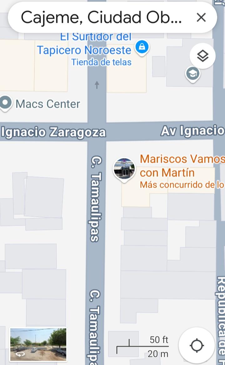 Se vende Terreno en Cajeme centro 350 m2.