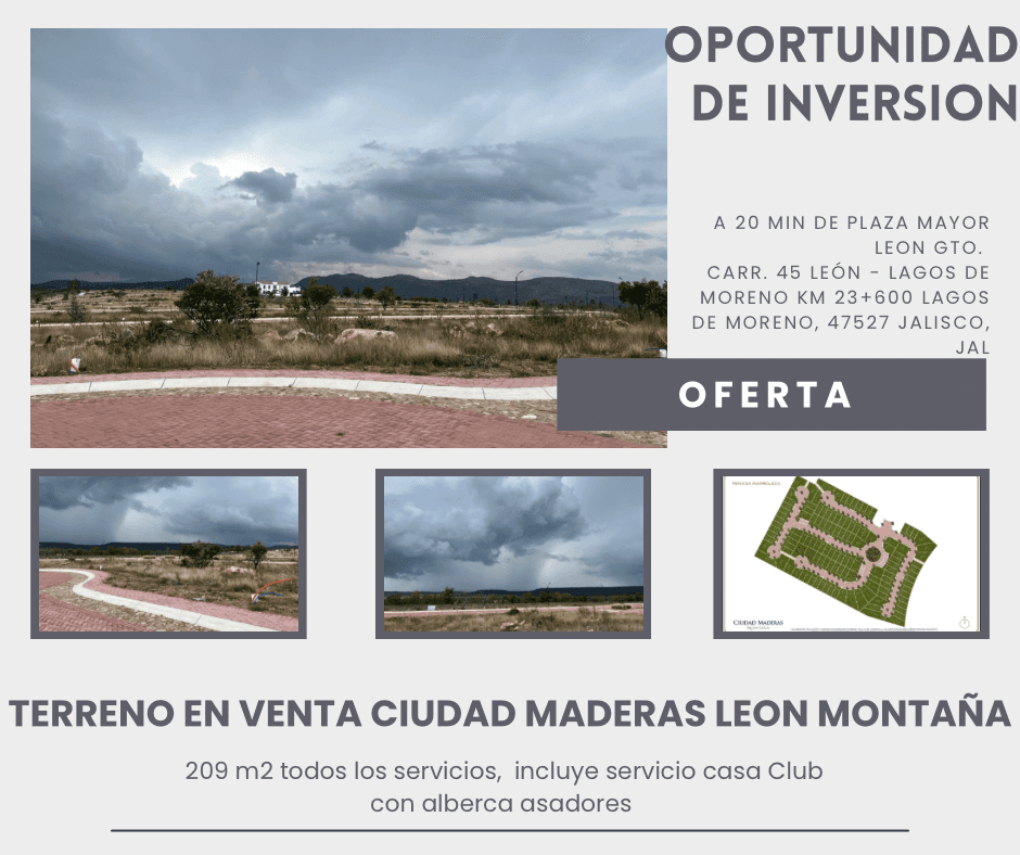 Terreno residencial Ciudad Maderas Montaña 